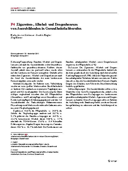 Vorschauseite 1: P4 Zigaretten-, Alkoholund Drogenkonsum