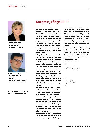 Vorschauseite 1: Kongress „Pflege 2011“