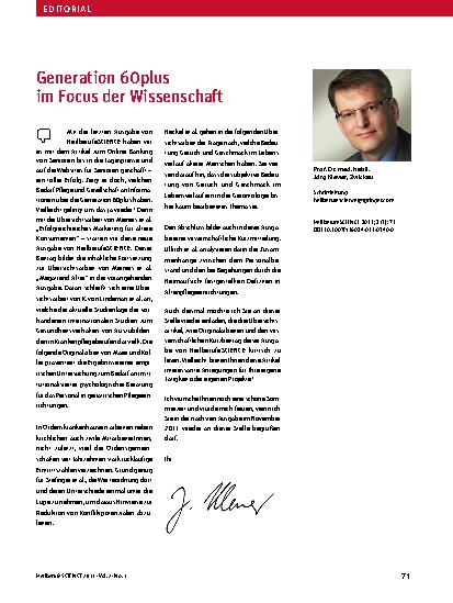 Vorschauseite 1: Generation 60plus im Focus der Wissenschaft