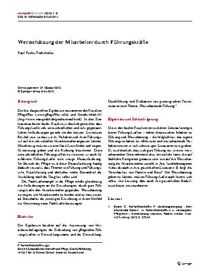 Vorschauseite 1: Wertschätzung der Mitarbeiter durch Führungskräfte