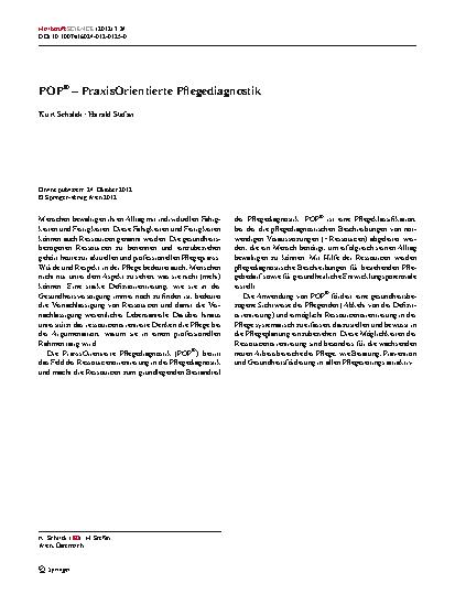 Vorschauseite 1: POP® – PraxisOrientierte Pflegediagnostik