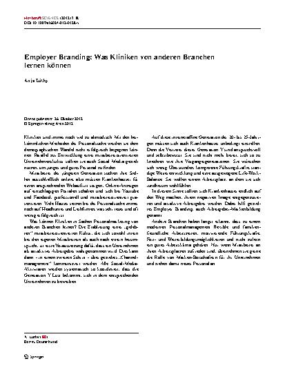 Vorschauseite 1: Employer Branding: Was Kliniken von anderen Branchen lernen können