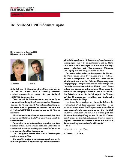 Vorschauseite 1: Heilberufe-SCIENCE-Sonderausgabe