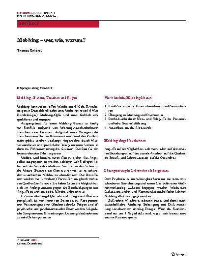 Vorschauseite 1: Mobbing – wer, wie, warum?