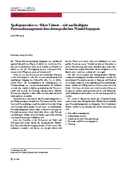 Vorschauseite 1: Spaßgeneration vs. Silver Talents – mit nachhaltigem Personalmanagement dem demografischen Wandel begegnen