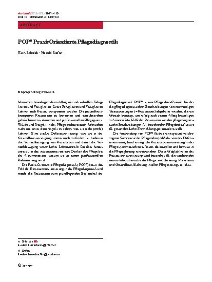 Vorschauseite 1: POP® PraxisOrientierte Pflegediagnostik
