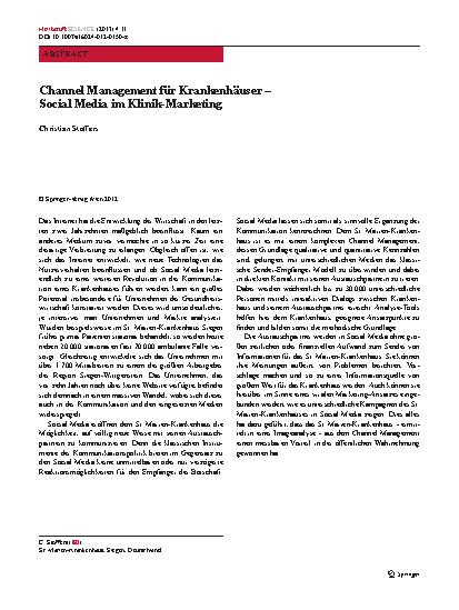 Vorschauseite 1: Channel Management für Krankenhäuser – Social Media im Klinik-Marketing