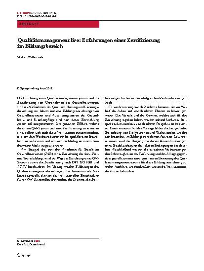 Vorschauseite 1: Qualitätsmanagement live: Erfahrungen einer Zertifizierung im Bildungsbereich