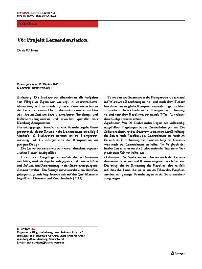 Vorschauseite 1: V6: Projekt Lernendenstation