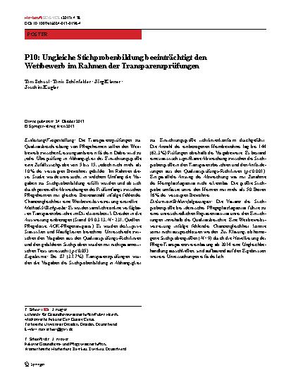 Vorschauseite 1: P10: Ungleiche Stichprobenbildung beeinträchtigt den Wettbewerb im Rahmen der Transparenzprüfungen