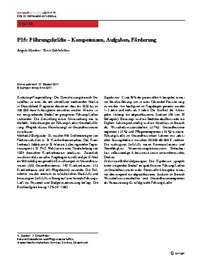 Vorschauseite 1: P15: Führungskräfte – Kompetenzen, Aufgaben, Förderung