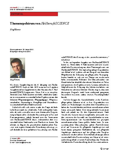 Vorschauseite 1: Themenspektrum von HeilberufeSCIENCE