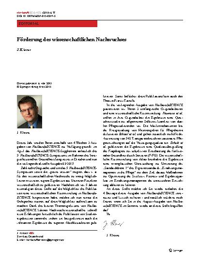 Vorschauseite 1: Förderung des wissenschaftlichen Nachwuchses