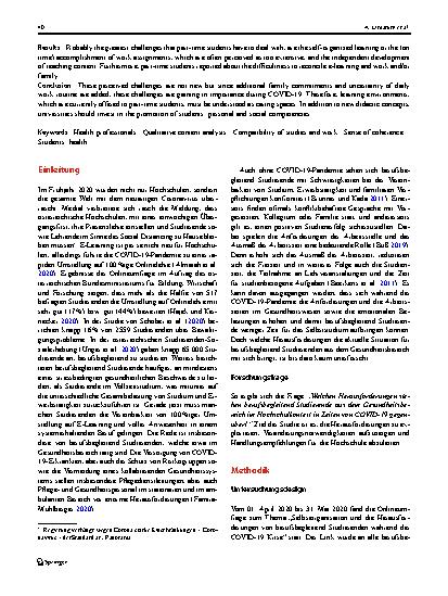 Vorschauseite 2: Wo steht mir der Kopf? – Herausforderungen von berufsbegleitend Studierenden während der COVID-19-Pandemie