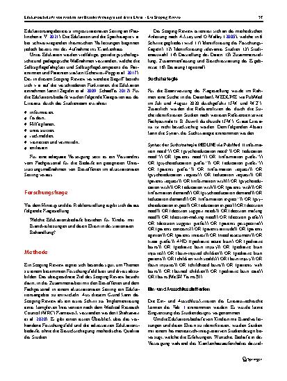 Vorschauseite 3: Edukationsbedarfe von Kindern mit Brandverletzungen und deren Eltern – Ein Scoping Review