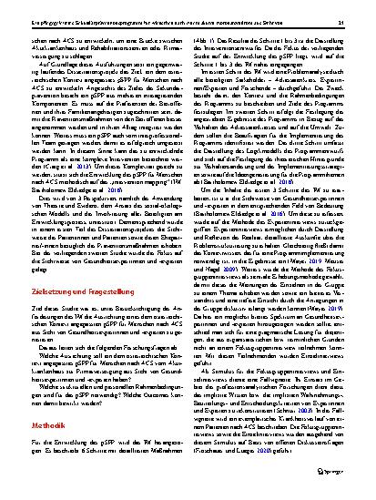 Vorschauseite 3: Ein pflegegeleitetes Sekundärpräventionsprogramm für Menschen nach einem akuten Koronarsyndrom aus Sicht von Gesundheitsexpertinnen und -experten in Österreich – eine qualitative…