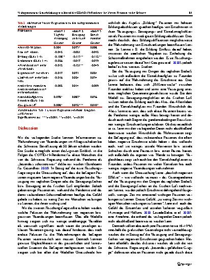 Vorschauseite 5: Wahrgenommene Einschränkungen während der COVID-19-Pandemie bei älteren Personen in der Schweiz