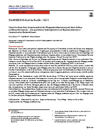 Vorschauseite 1: Die MISSCARE-Austria-Studie – Teil II