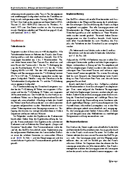 Vorschauseite 4: Begleitevaluation des „Bildungsund Entwicklungsprojekt Kinästhetik“