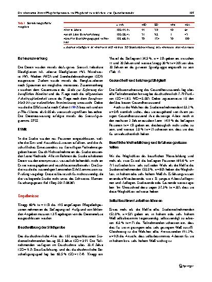 Vorschauseite 4: Die Motivation älterer Pflegefachpersonen, im Pflegeberuf zu verbleiben: eine Querschnittstudie
