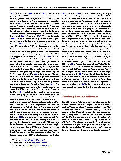 Vorschauseite 3: Einfluss einer Community Health Nurse auf die Krankheitsverarbeitung von chronisch Erkrankten – quantitative Ergebnisse einer Interventionsstudie