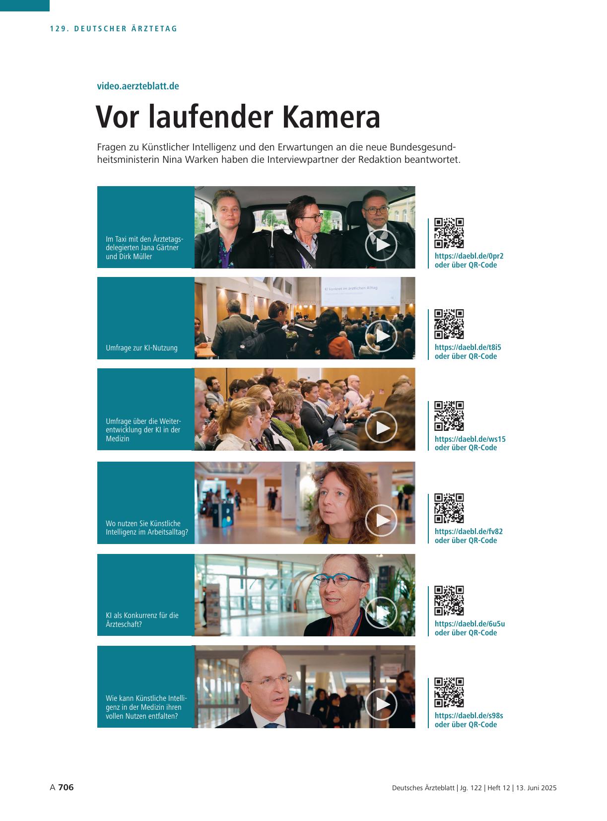 Vorschauseite 1: video.aerzteblatt.de: Vor laufender Kamera
