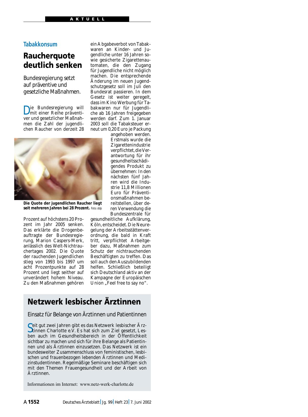 Vorschauseite 1: Netzwerk lesbischer Ärztinnen: Einsatz für Belange von Ärztinnen und Patientinnen