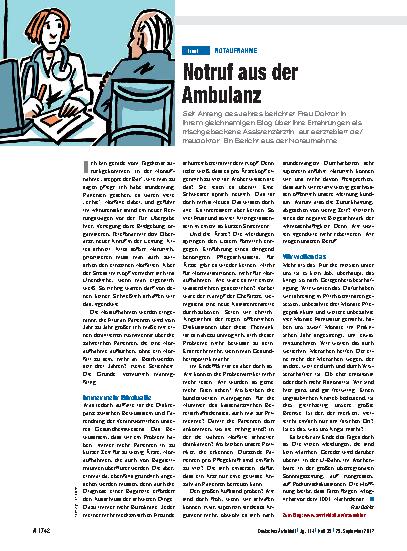 Vorschauseite 1: Notaufnahme: Notruf aus der Ambulanz