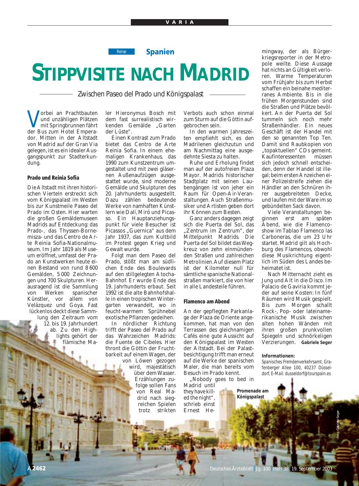 Vorschauseite 1: Spanien: Stippvisite nach Madrid