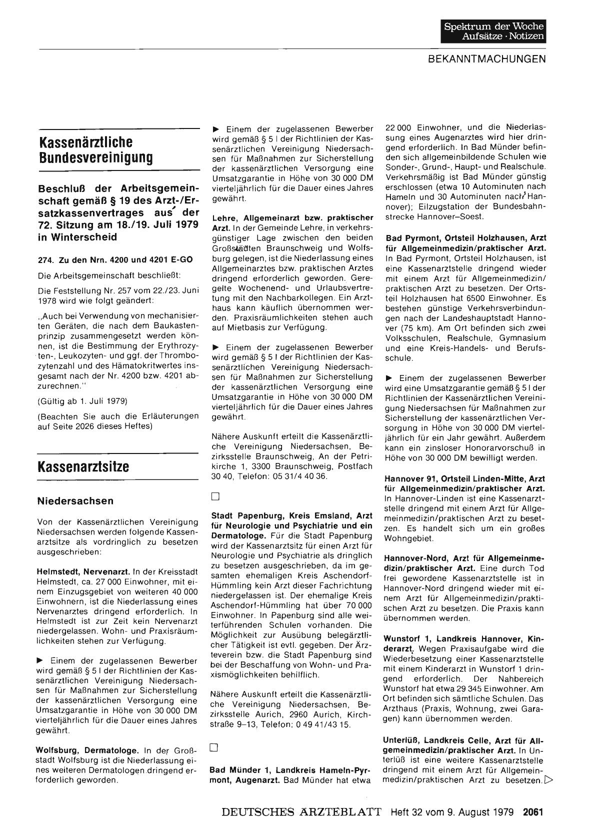 Vorschauseite 1: Kassenarztsitze