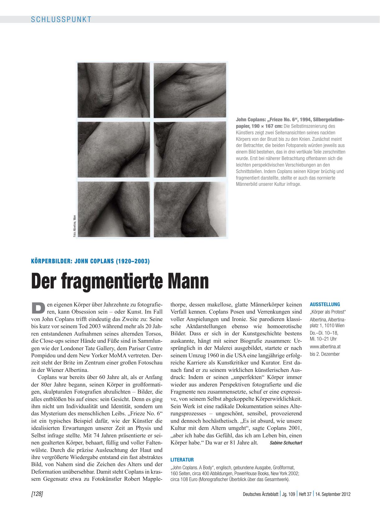 Vorschauseite 1: Körperbilder: John Coplans (1920 – 2003) – Der fragmentierte Mann