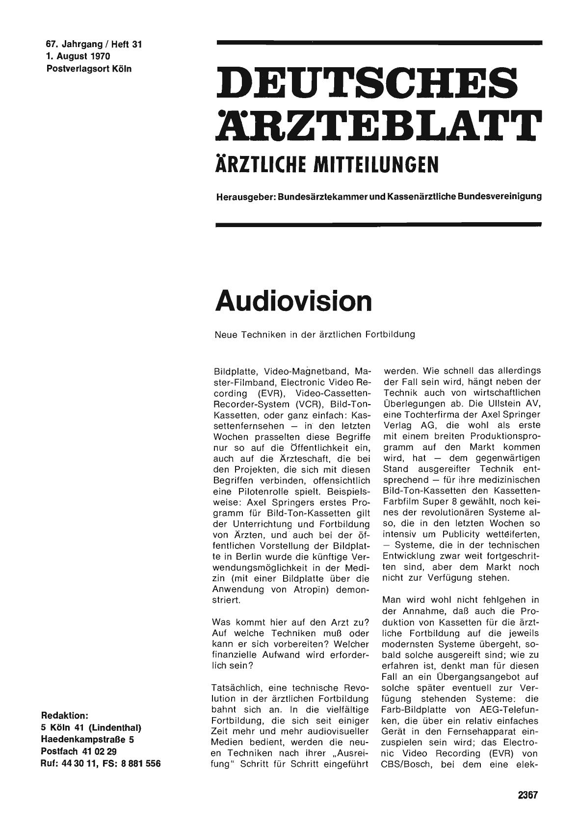 Vorschauseite 1: Audiovision