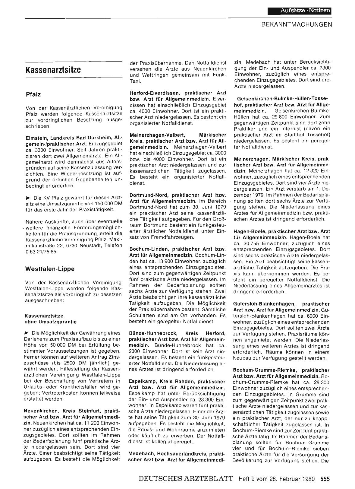 Vorschauseite 1: Kassenarztsitze