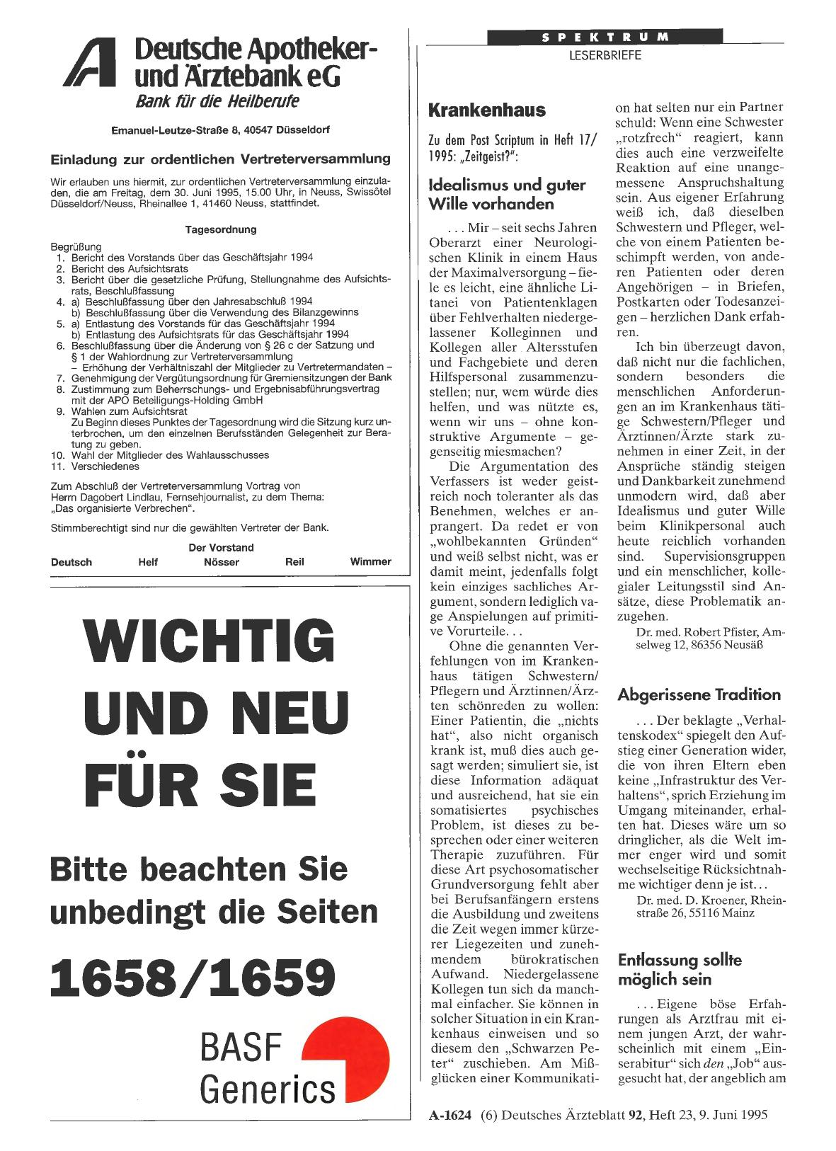 Vorschauseite 1: Krankenhaus: Idealismus und guter Wille vorhanden