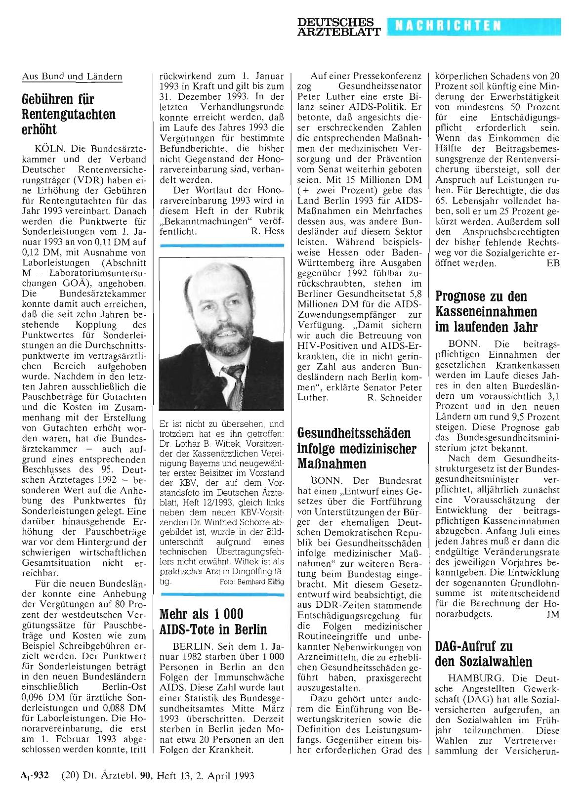 Vorschauseite 1: Dr. Lothar B. Wittek