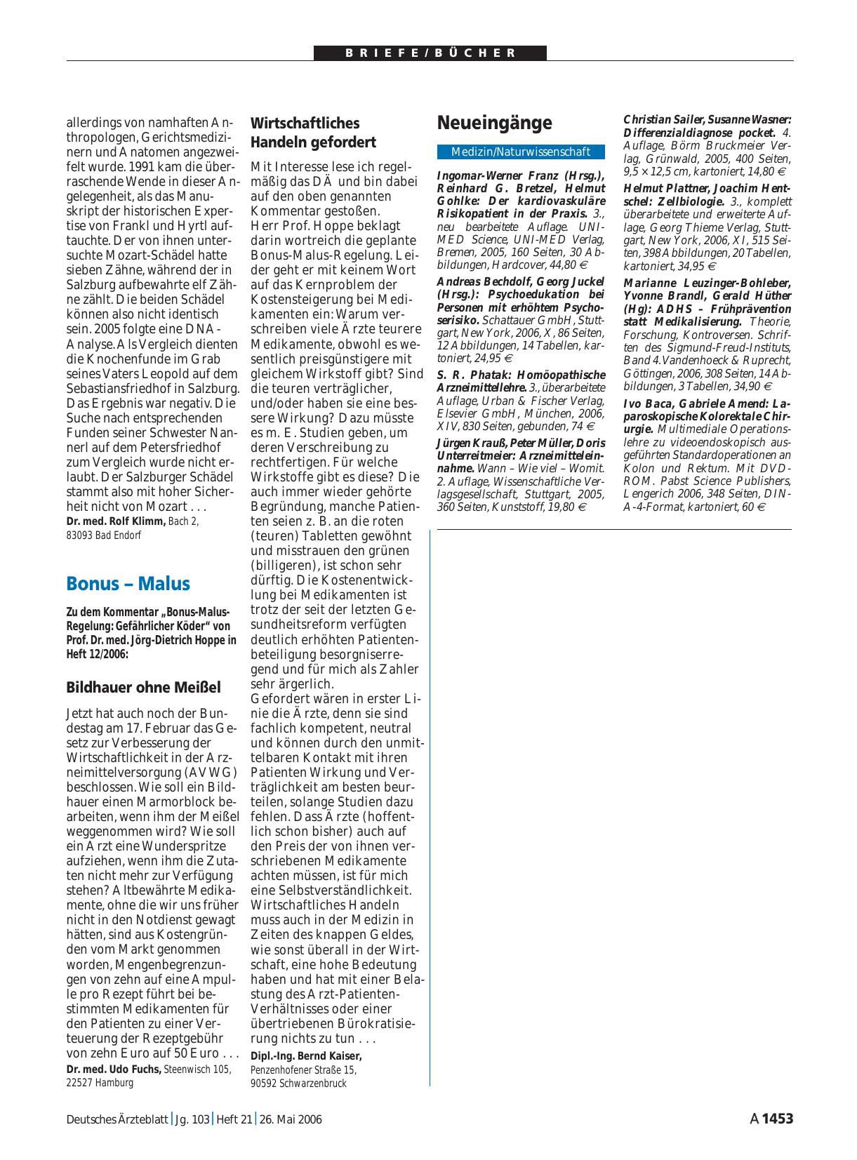 Vorschauseite 1: Bonus – Malus: Wirtschaftliches Handeln gefordert