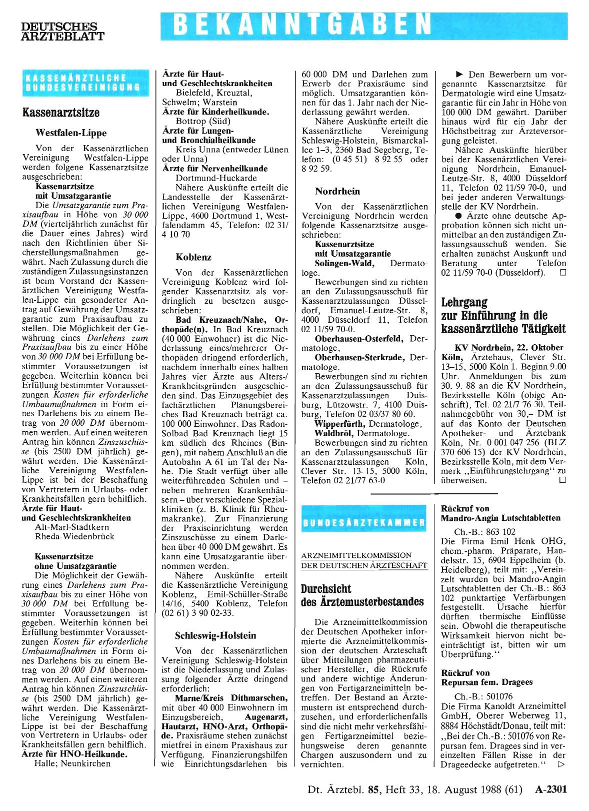 Vorschauseite 1: Kassenarztsitze