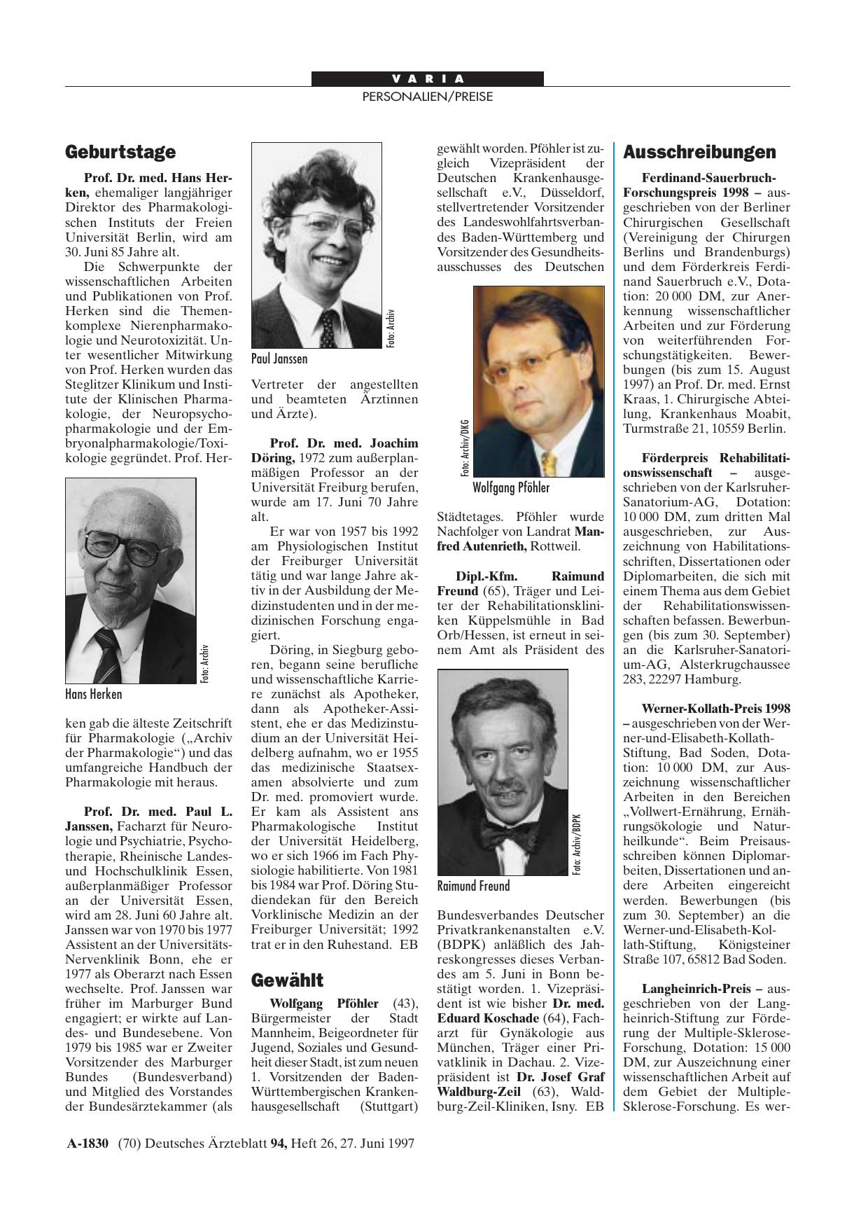 Vorschauseite 1: Ausschreibungen