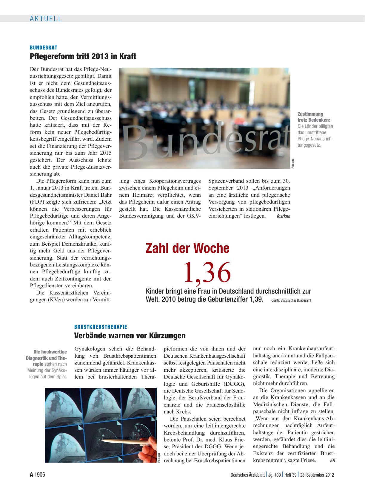 Vorschauseite 1: Brustkrebstherapie: Verbände warnen vor Kürzungen