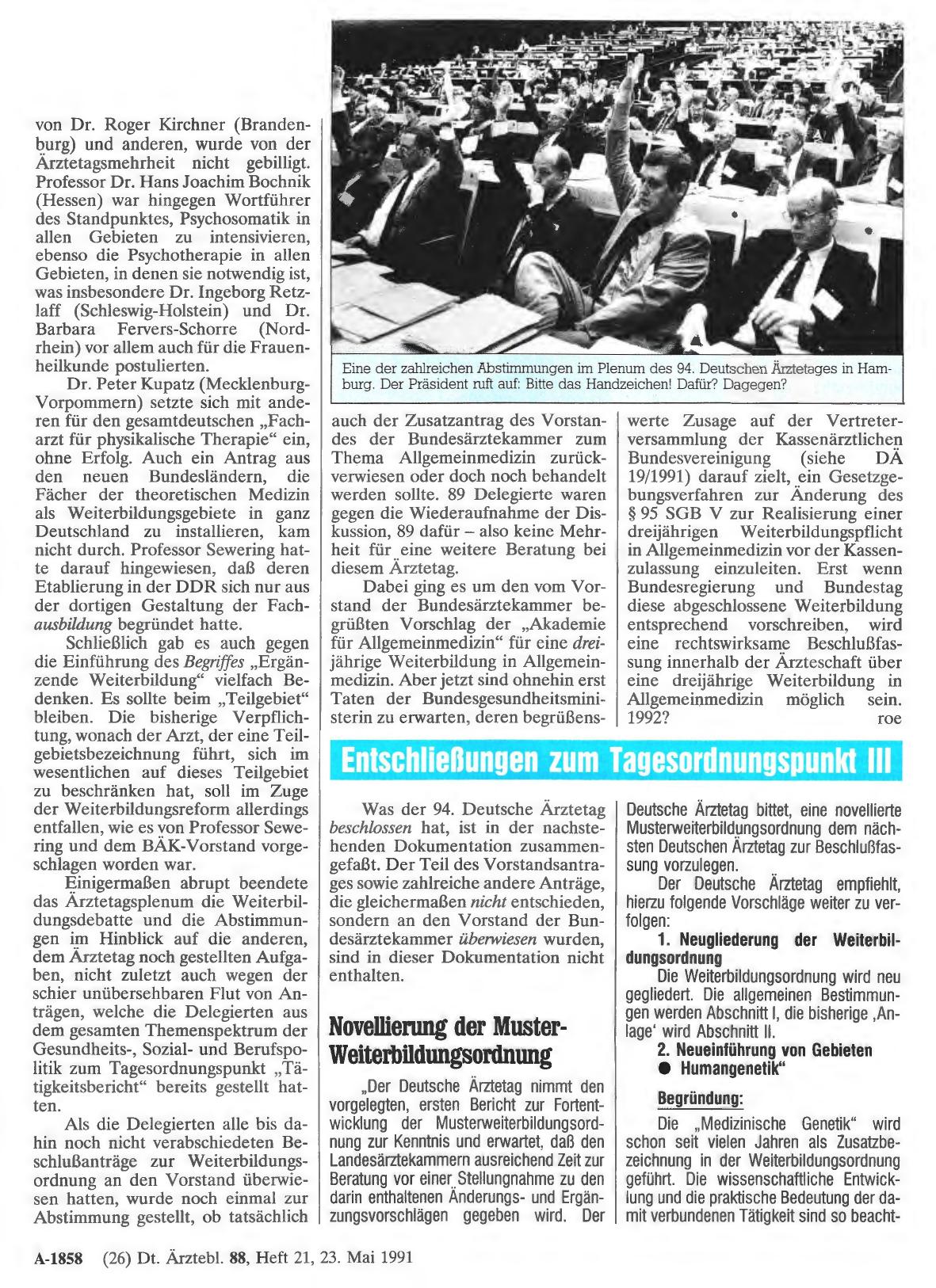 Vorschauseite 1: Entschließungen zum Tagesordnungspunkt III