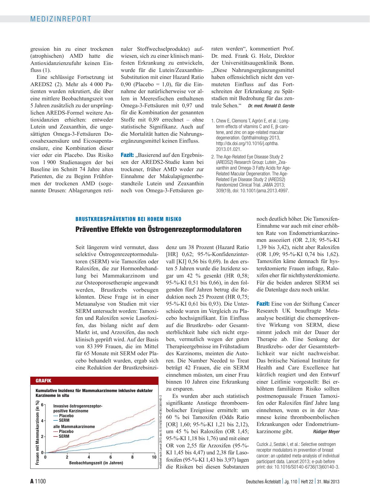 Vorschauseite 1: Brustkrebsprävention bei hohem Risiko: Präventive Effekte von Östrogenrezeptormodulatoren