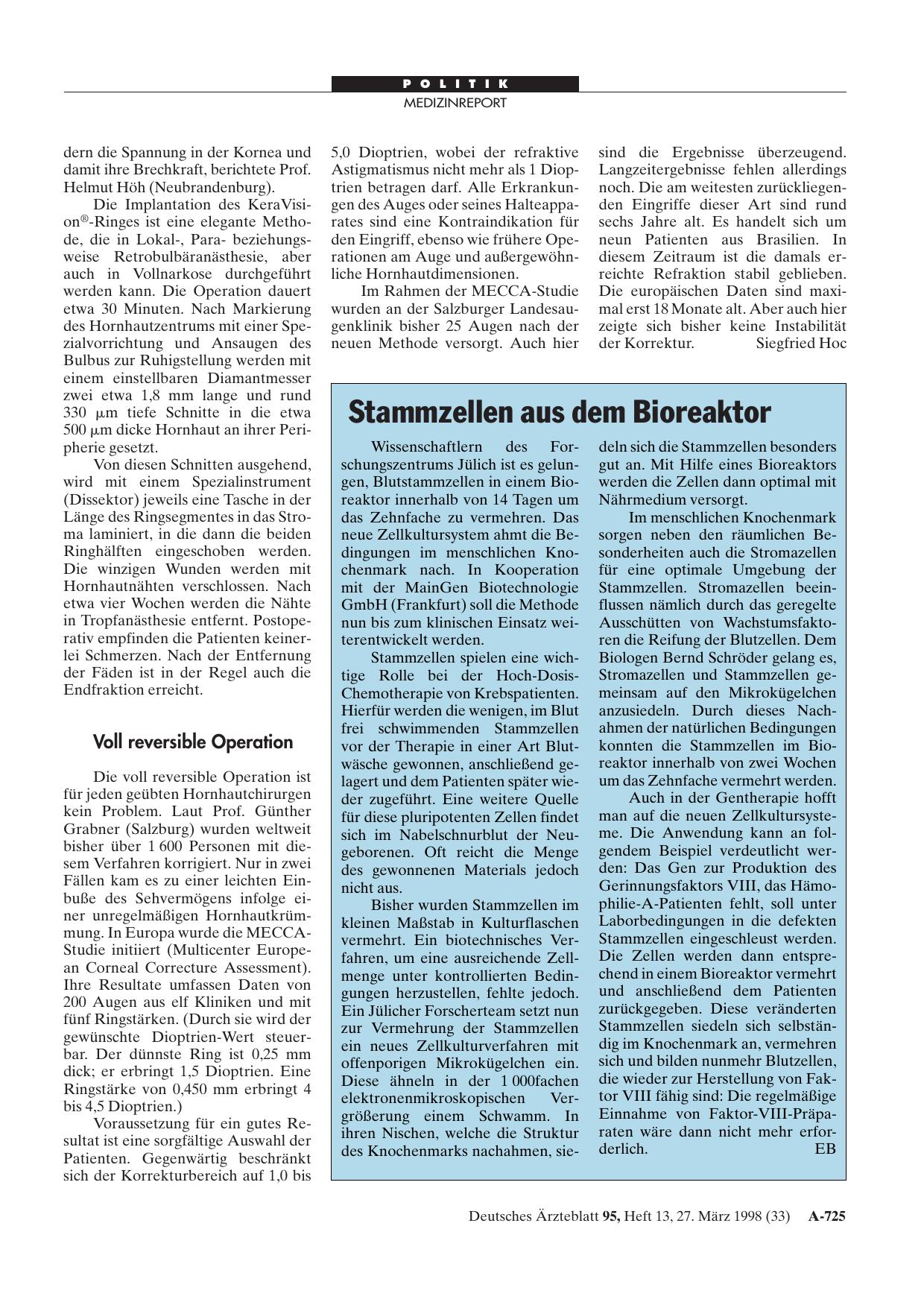 Vorschauseite 1: Stammzellen aus dem Bioreaktor
