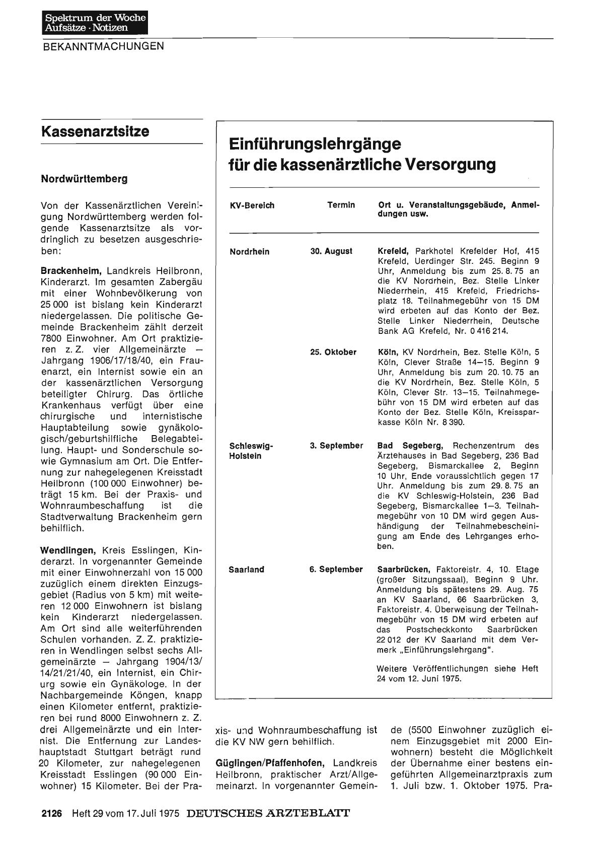 Vorschauseite 1: Kassenarztsitze