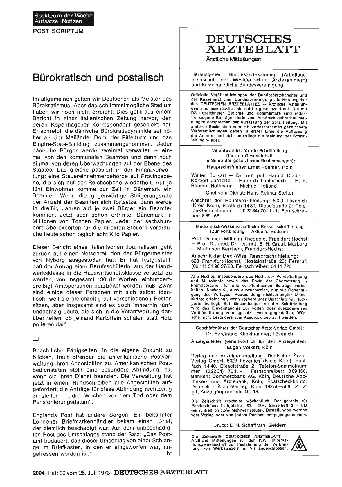 Vorschauseite 1: Bürokratisch und postalisch