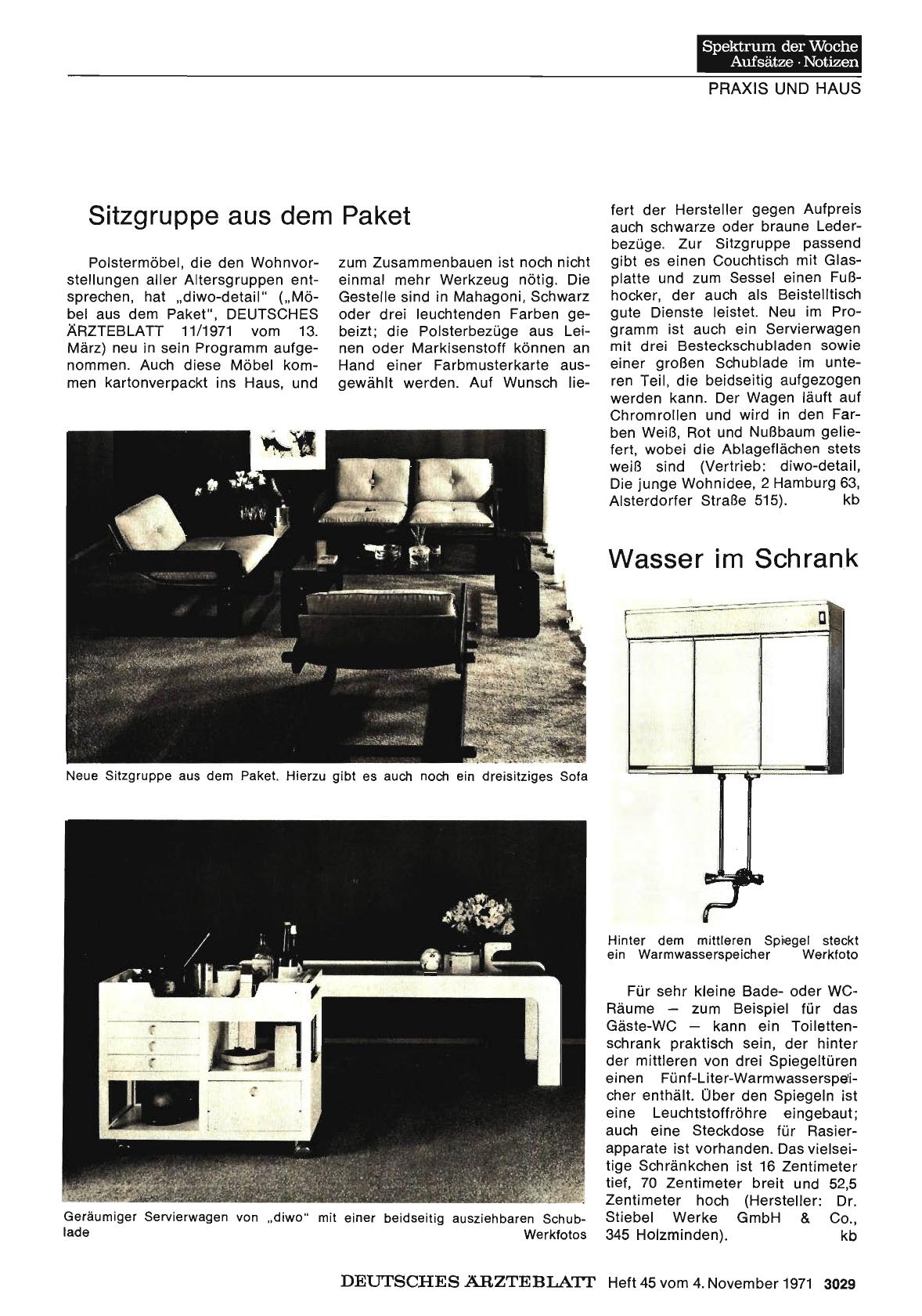 Vorschauseite 1: Sitzgruppe aus dem Paket / Wasser im Schrank
