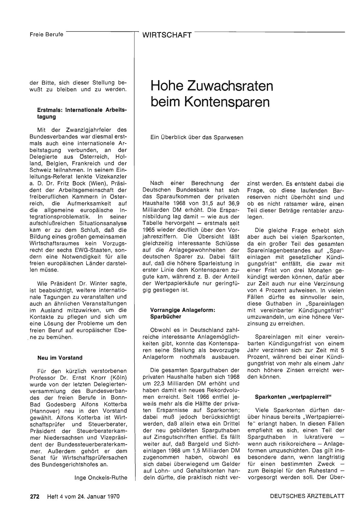 Vorschauseite 1: Hohe Zuwachsraten beim Kontensparen