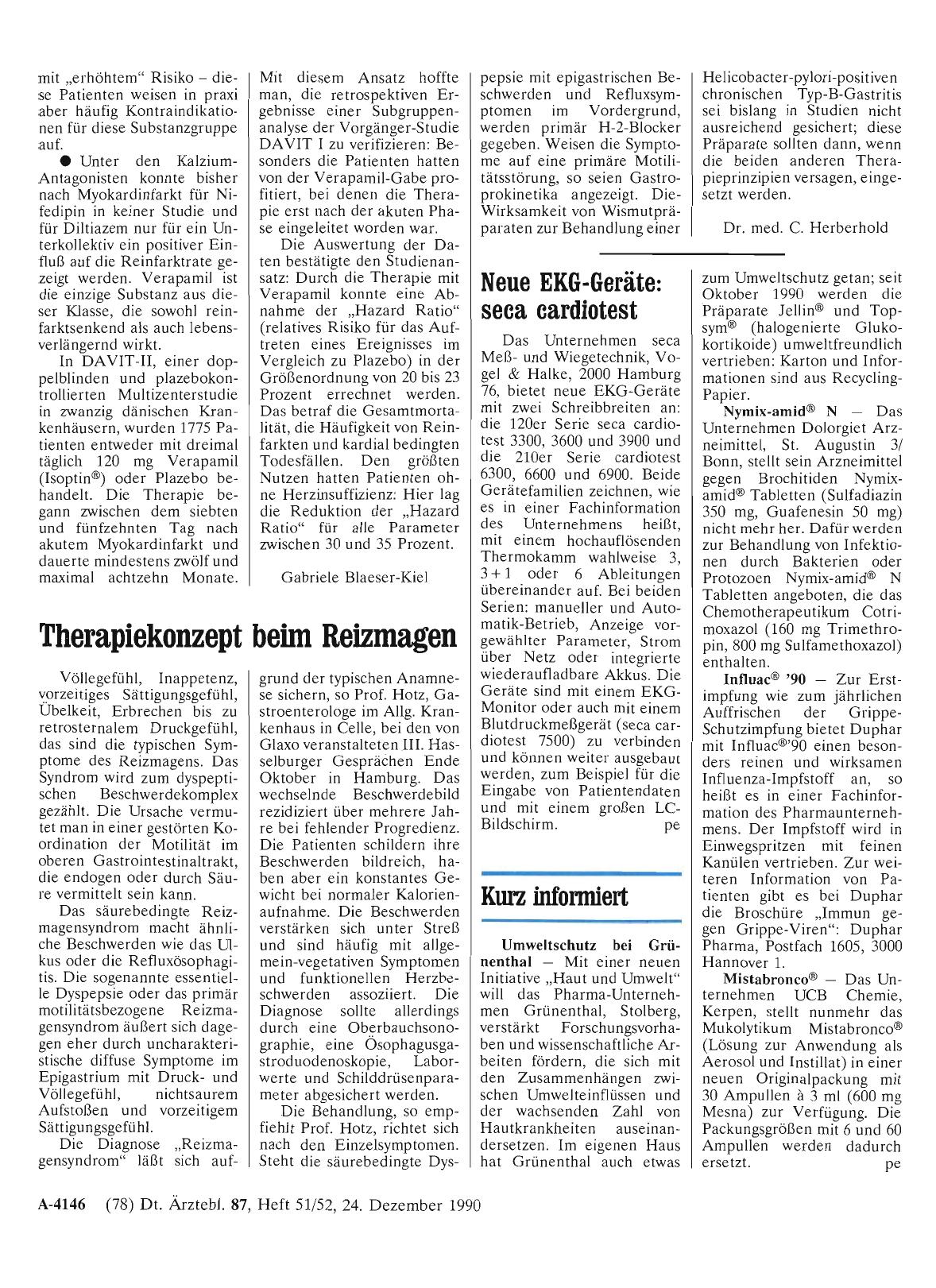 Vorschauseite 1: Therapiekonzept beim Reizmagen