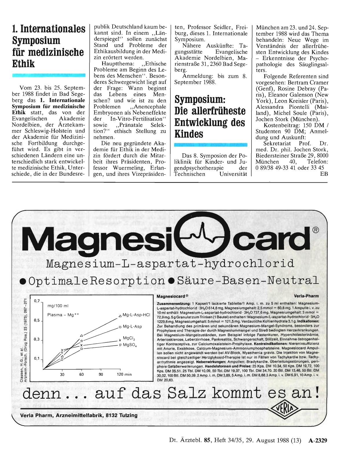 Vorschauseite 1: Symposium: Die allerfrüheste Entwicklung des Kindes