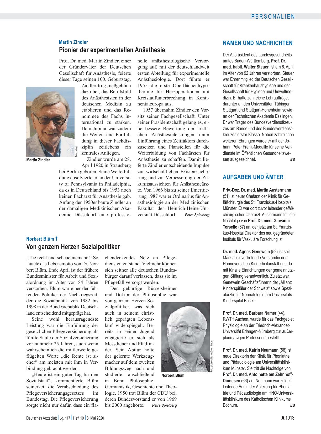 Vorschauseite 1: Namen und Nachrichten