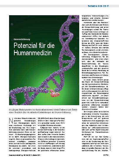 Vorschauseite 1: Genom-Editierung: Potenzial für die Humanmedizin